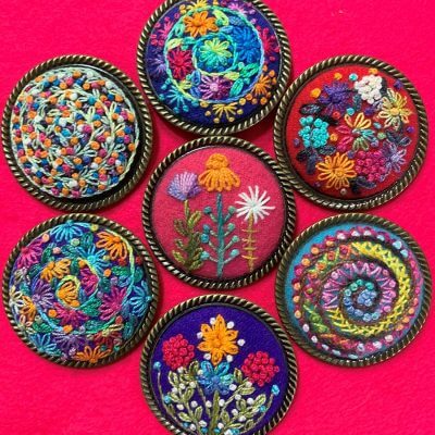 Embroidered Brooches